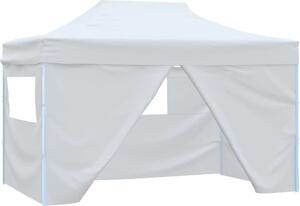 VidaXL Skládací party stan se 3 stěnami 3 x 4,5 m bílý [48870]