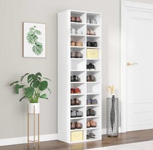 VidaXL Botník 54 x 34 x 183 cm kompozitní dřevo [859378] Barva: Bílá