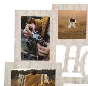 Dřevěný fotorámeček na více fotek HOME
