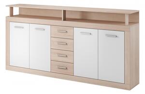 Vivaldi Komoda Luna 190 cm dub sonoma/bílá