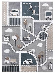 Dětský kusový koberec Fun Strade grey 80x150 cm