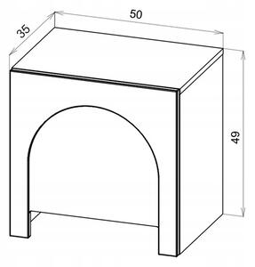 Vivaldi Noční stolek Arco 50 cm bílá