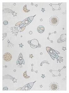 Dětský kusový koberec Bambino 1278 Space rocket cream 80x150 cm