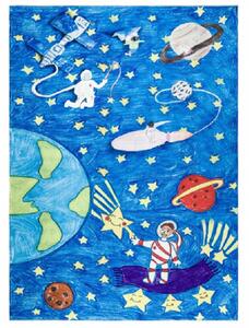 Dětský kusový koberec Bambino 2265 Rocket Space blue 80x150 cm