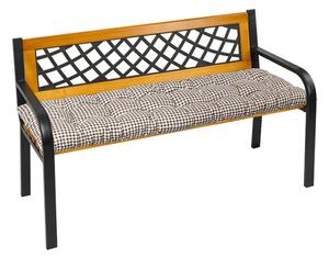 Bellatex Sedák na lavici prošívaný Kostička hnědá, velikost 40x120 cm