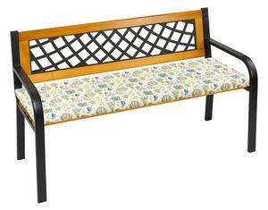 Bellatex Sedák na lavici hladký Levandule s kolem modrá, velikost 40x120 cm