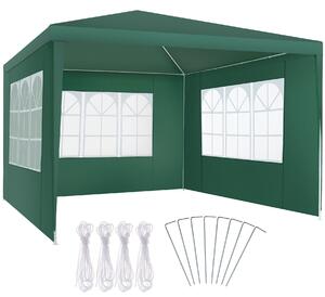 Tectake pavilon Barinas se 3 bočními díly, vodotěsný, 3x3m - zelená
