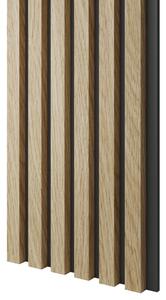 Akustický panel, podklad MDF deska, úzká lamela, Evropský dub, 30x275 cm