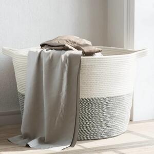 VidaXL Koš na prádlo a bílý Ø 60 x 36 cm bavlna [358475] Barva: Šedá a bílá