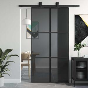 VidaXL Posuvné dveře 102,5 x 205 cm čiré ESG sklo a hliník [155215] Barva: Černá