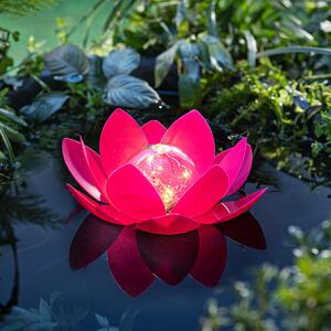 Solární plovoucí dekorace Lotus, růžová