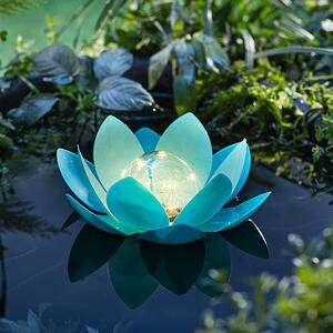 Solární plovoucí dekorace Lotus, tyrkysová