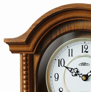Nástěnné dřevěné hodiny PRIM Classic Pendulum s kyvadlem - hnědé
