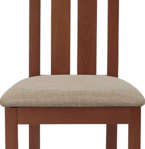 Jídelní židle dřevěná dekor třešeň a potah béžová látka BC-2602 TR3