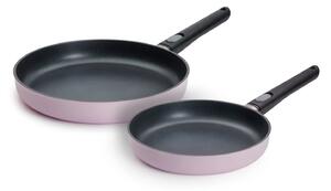 WOLL Ecolour sada 2 pánví 24 a 28 cm, světle růžová, bez PFAS, indukce EC-SET0001-HRS