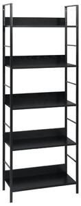 288226 5-Layer Book Shelf Black 60x27,6x158,5 cm Chipboard