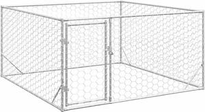 VidaXL Venkovní psí bouda s dveřmi 2x2x1 m pozinkovaná ocel [4105411]
