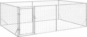VidaXL Venkovní psí bouda s dveřmi 3x2x1 m pozinkovaná ocel [4105413]