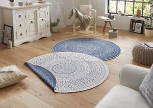 NORTHRUGS - Hanse Home koberce Kusový koberec Twin-Wendeteppiche 103104 creme blau ROZMĚR: 200x200 (průměr) kruh