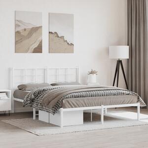 VidaXL Kovový rám postele s čelem 160 x 200 cm [355613] Barva: Bílá