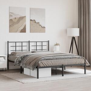 VidaXL Kovový rám postele s čelem 160 x 200 cm [355613] Barva: Černá