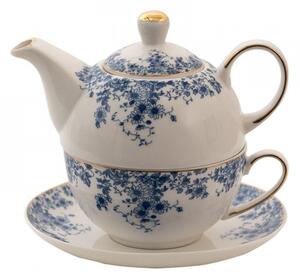 Clayre eff Porcelánová čajová souprava pro jednoho BLUE FLOWERS