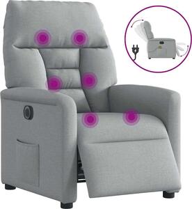VidaXL Elektrické masážní polohovací křeslo textil [3303025] Barva: světle šedá