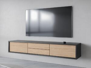 Závěsný televizní stolek FRIDA typ 39 délka 180 cm dub/antracit