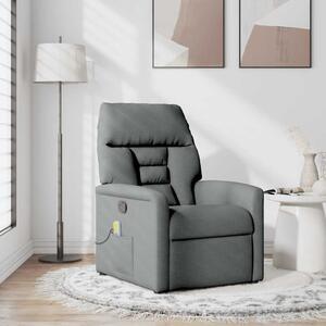 VidaXL Masážní polohovací křeslo textil [4015558] Barva: Tmavě šedá