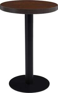 VidaXL Bistro stolek tmavě hnědý 50 cm MDF [286418] Barva: tmavě hnědá a černá