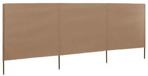 3dílná zástěna proti větru látková 400 x 160 cm taupe