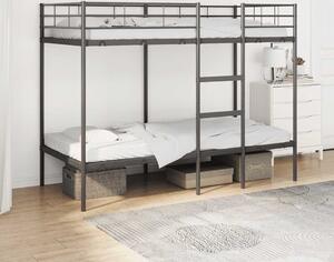 VidaXL Patrová postel bez matrace 90x190 cm ocel [42000328] Barva: Černá