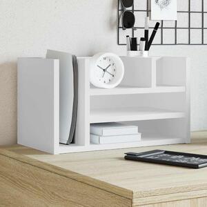 VidaXL Stolní organizér 44,5 x 24 x 25 cm kompozitní dřevo [848038] Barva: Bílá