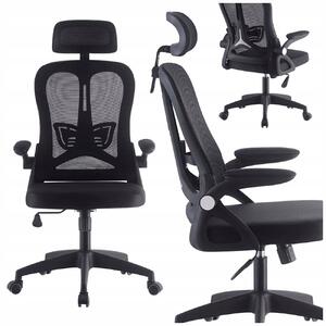 Otočná kancelářská židle Horseking černá ergonomická síťovaná s nastavením