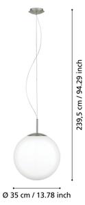 Eglo 63269 - Lustr na lanku PIEDALE 1xE27/60W/230V pr. 35 cm matný chrom