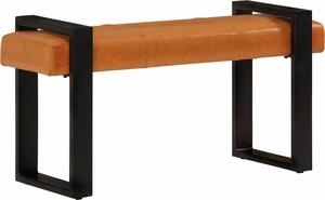 VidaXL Lavice černá a hnědá 110 cm pravá kozí kůže [342210]