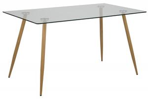 Actona Skleněný jídelní stůl Wilma 140x80 cm hnědý
