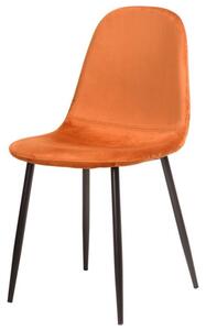 Autronic Jídelní židle, potah oranžová sametová látka, kovové nohy, černý matný lak - CT-392 ORA4 NOVINKA