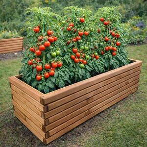 Dřevěný zahradní květináč AKSAMIT teak 1180x400x400 (Krásné zpracování)
