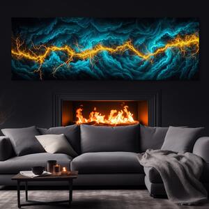 Obraz na plátně - Temná mračna s blesky FeelHappy.cz Velikost obrazu: 60 x 20 cm