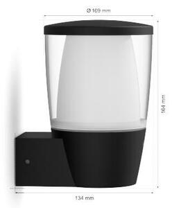 WiZ Elpas venkovní nástěnné LED svítidlo 8,5W 650lm 2700-5000K RGB IP44, černé