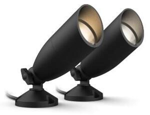 WiZ venkovní zemní spotové Low Voltage LED svítidlo 2x 5W 270lm 2700-5000K RGB IP44, černé