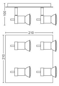 55084/48/PN Titan bodové svítidlo 4xGU10 50W IP20, hliníkové