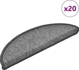 VidaXL Samolepicí schodové rohože 20 ks 56 x 17 x 3 cm [3365785] Barva: Tmavě šedá