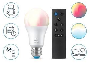 WiZ SET 1x LED žárovka E27 A60 8W (60W) 806lm 2200-6500K RGB IP20, stmívatelná + ovladač
