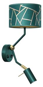 Nástěnná lampička ZIGGY 1xE27/40W/230V + 1xGU10/MR11/7W zelená/zlatá