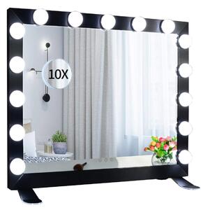 MMIRO, Hollywoodské make-up zrcadlo s osvětlením L611B, 68 x 56 cm | černá
