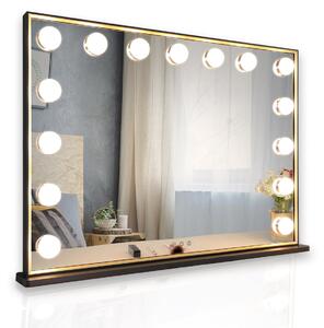 MMIRO, Hollywoodské make-up zrcadlo s osvětlením L620, 75 x 56 cm | černá