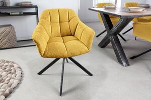 Noble Home Hořčicově žlutá otočná jídelní židle Lomano