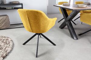 Hořčicově žlutá otočná jídelní židle Lomano